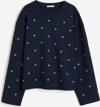 H&M Sweatshirt mit Zierösen - Blue