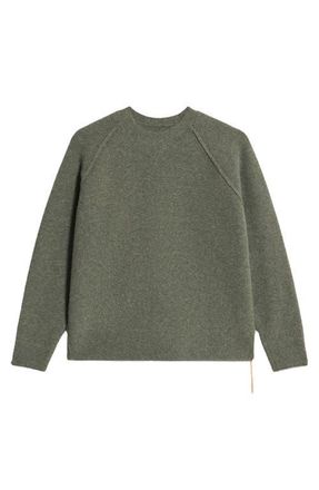 Fortela Harvard Wool Raglan Sleeve Crewneck Knit in Army Green at Nordstrom, Size X-Small Eu