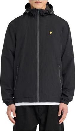 Lyle & Scott Waterbestendige jas met contrasterende rits - Heren - Windbreakers - Zwart - M - Leer - Fitness