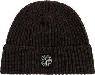 Stone Island Lichte RWS Geelong Wol Muts - Heren - Hoeden - Bruin - ONE Size - Wol - Accessoires