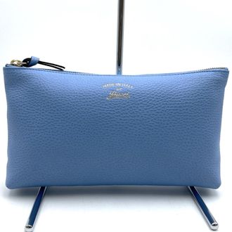 Gucci Blue Light Blue Leather Pouch (Pre-Owned)