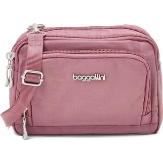 Baggallini Trifecta RFID Wallet Crossbody Bag in Dusty Mauve at Nordstrom