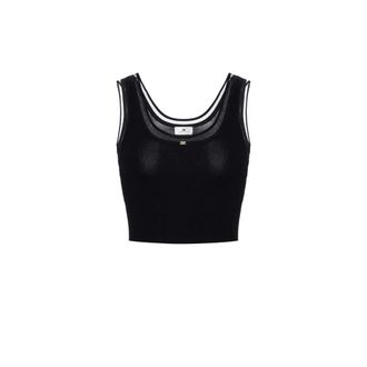 Elisabetta Franchi Dames, Tops, Zwart, Maat: S Nylon