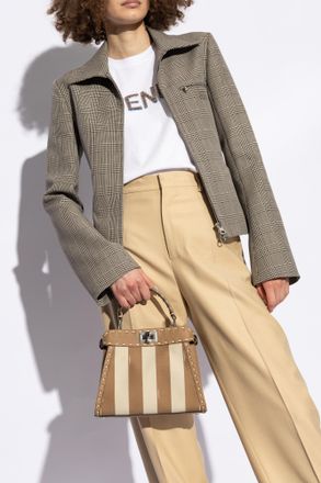 Fendi Shoulder Bag Peekaboo, Womens, Beige