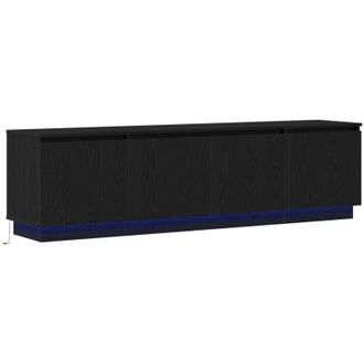 vidaXL Vidaxl - Mueble De Tv Con Led Roble Negro 180 X 38 X 49 Cm