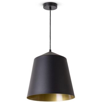 Paco Home Paco Home L&aacute;mpara Colgante Sal&oacute;n Suspensi&oacute;n Mesa Comer Cocina Pantalla Industrial L&aacute;mpara Colgante - Negro, Lat&oacute;n (&oslash;32.5 Cm)