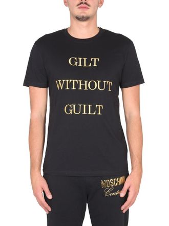 Moschino Logo-Print Cotton T-Shirt - Black