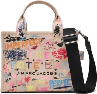 Marc Jacobs The Punk Scribble Small Canvas Tote Bag in Beige Multi at Nordstrom