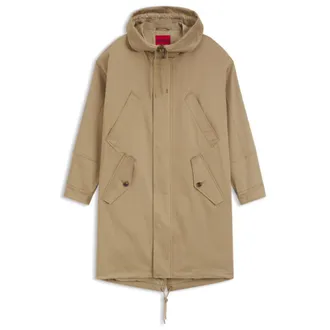 HUGO BOSS Water-repellent parka in stretch-cotton satin