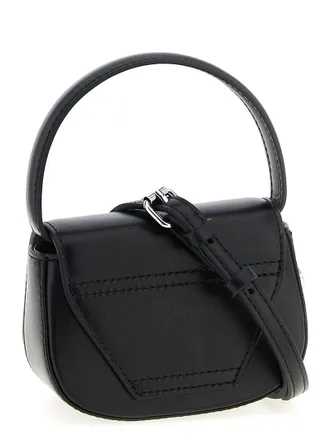 Diesel Logo-Embellished Leather Shoulder Bag - Black