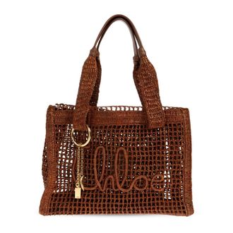 Chlo&eacute; Tote Bags, female, Brown, Size: ONE SIZE Summer Banana East-West Tote