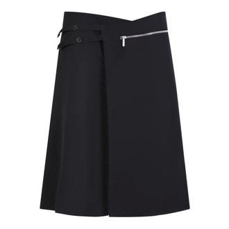 SAPIO Midi Skirts, male, Black, Size: S Black Asymmetrical Wrap Skirt