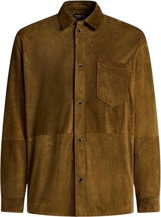 Kiton Lamsleren Jas - Heren - Leren en Su&egrave;de Jassen - Groen - XL - Leer - Jassen