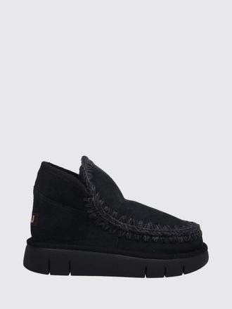 Mou Stivaletti Eskimo Bounce in suede con ricami e cuciture a uncinetto