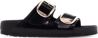 Birkenstock Black Leather Arizona Slippers