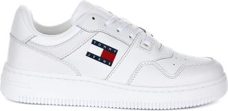 Tommy Jeans Schoenen, Dames, Wit, 36 EU, Leer, Witte Retro Basket Sneakers voor Vrouwen