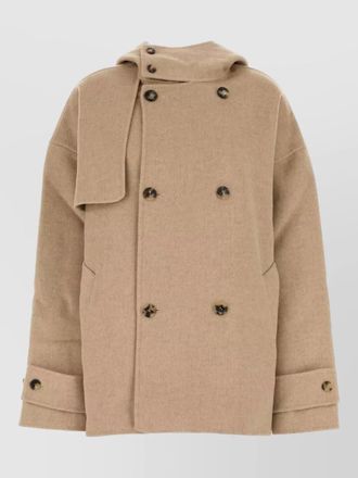 J.W.Anderson wool coat hooded double breasted buttoned cuffs