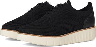 Cole Haan Grand City Platform Stitchlite Oxfords Womens Flat Shoes Black Knit/Ivory : 10.5 B - Medium, Latex/Leather/Rubber
