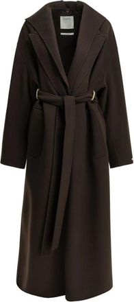 Sportmax Olmo Woljas - Dames - Jas met riem - Bruin - XS - Wol - Jassen