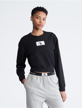 Calvin Klein Womens Calvin Klein 1996 Lounge Sweatshirt - Black - XS
