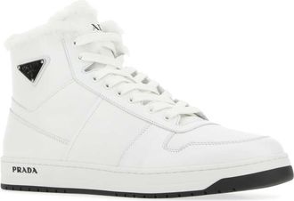 Prada Mens White Leather Sneakers F0009