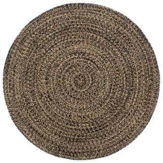 Berkfield Home Handmade Rug Jute Black & Brown 210 cm | Size: 100 cm diameter