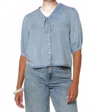 Velvet Heart Valencia Peter Pan Collar Blouse In Areli Classic Indigo