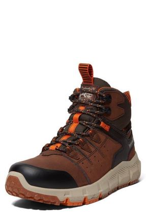 Timberland Tempe 6-Inch Soft Toe Waterproof Work Boot in Medium Brown Leather at Nordstrom, Size 10.5
