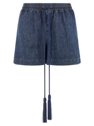 Valentino Garavani Blue Cotton Bermuda Womens Shorts