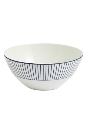 Wedgwood Gio Pinstripe Bone China Cereal Bowl in White Multi at Nordstrom