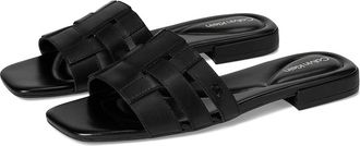 Calvin Klein Tessie Womens Sandals Black Leather : 6.5 M