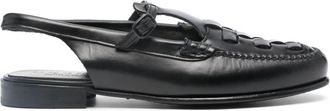 Hereu Roqueta leather slippers - women - Calf Leather/Calf Leather/Calf Leather - 35 - Black