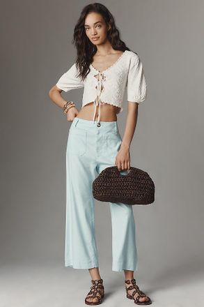 Maeve Colette European Linen Stretch Wide Leg Pants