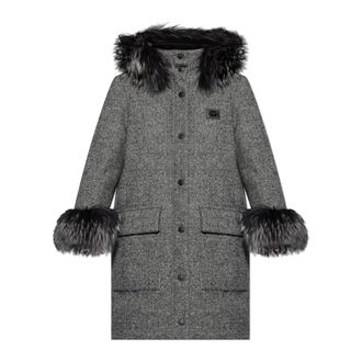 Dolce & Gabbana Dames, Mantels, Grijs, Maat: XS Wol