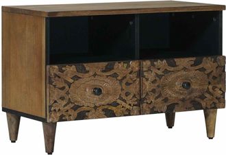 vidaXL Mueble De Tv Marr&oacute;n 70 X 33 X 46 Cm Madera De Mango Maciza Vidaxl