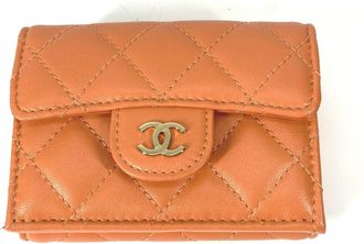 Chanel Orange Leather Wallet (Tri-Fold) (Pre-Owned)