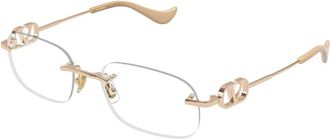 Valentino V Logo Bril - Dames - Accessoires - Geel - Maat: 53 MM