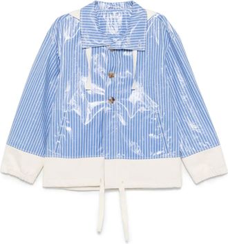 Thom Browne Giacca gessata con cappuccio - Blu