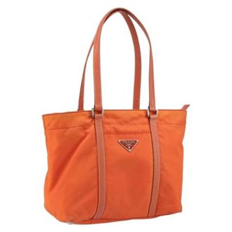 Prada Pre-owned Nylon Tote Bag - Dames - Vintage Shopper - Oranje - ONE Size - Nylon - Vintage