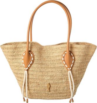 Christian Louboutin Venus Raffia & Leather Tote