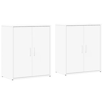 Berkfield Home Sideboards 2 pcs White 60x31x70 cm Engineered Wood | Size: 60 x 31 x 70 cm