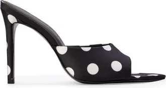 Black Suede Studio Bella 100 Mule in Black Polka Dot Satin at Nordstrom, Size 38.5 Eu