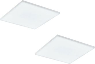 Loops 2 PACK 450mm Sleek Ceiling Light White Slim Square Low Profile 20W LED 4000K