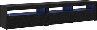 vidaXL Vidaxl - Gabinetes para tv 2 pcs Roble negro 195 x 35 x 40 cm