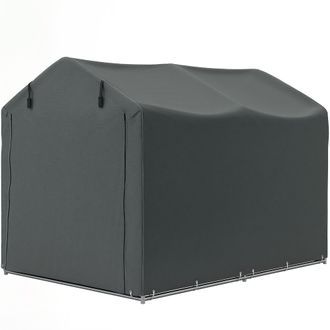 OUTSUNNY Tendone Per Auto Con Ingresso Avvolgibile In Metallo E Pe Grigio Scuro