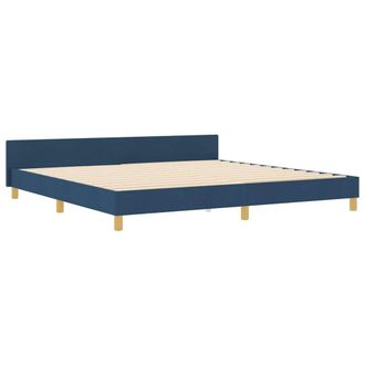 vidaXL Struttura Del Letto Con Testiera Blu 200 X 200 Cm Tessuto Vidaxl