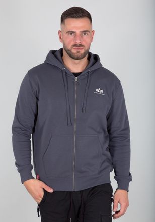 Alpha Industries Hoodie ALPHA INDUSTRIES Basic Zip Hoodie SL, Herren, Gr. XL, grauschwarz, Shell: 80% Cotton, 20% Polyester, regular fit, Sweatshirts Hoodie