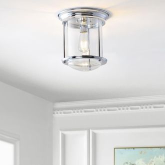 Jonathan Y Designs Savannah 10.25 Metal/Glass LED Flush Mount