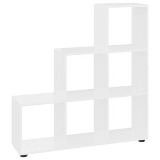 vidaXL Vidaxl - Estanter&iacute;a Forma De Escalera Madera Contrachapada Blanco Brillo