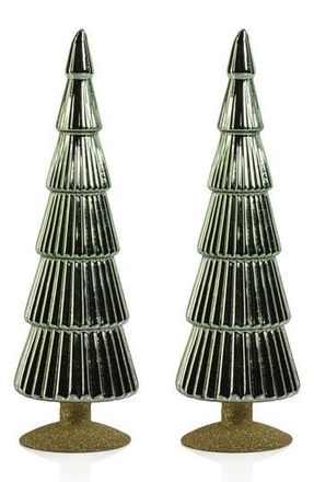 Zodax Set of 2 Dembe Glass Tree Figurines in Light Green/Gold at Nordstrom Rack